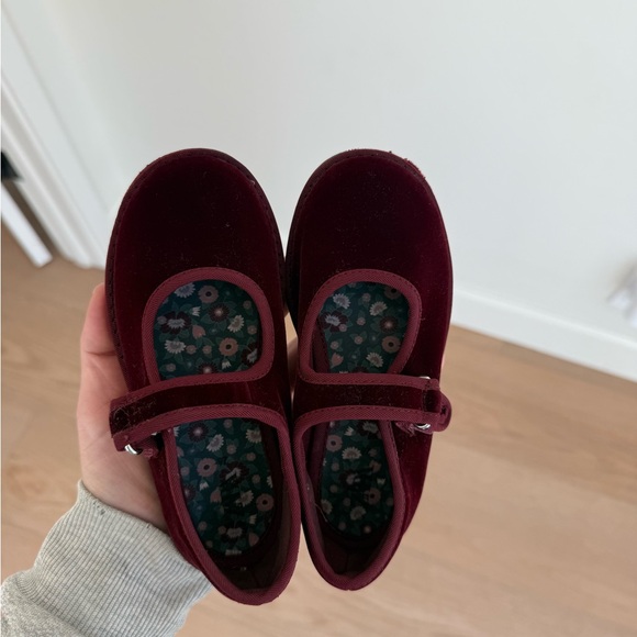 Zara Other - Zara Velvet Burgundy Kids Mary jane’s  Shoes